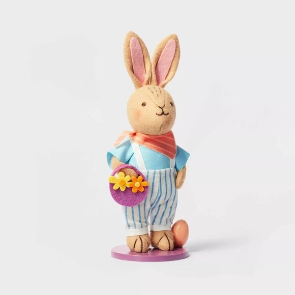 Target Spritz Easter 2024 Fabric Bunny Set Boy & Girl Figure with Mushroom & Flo - Picture 5 of 9